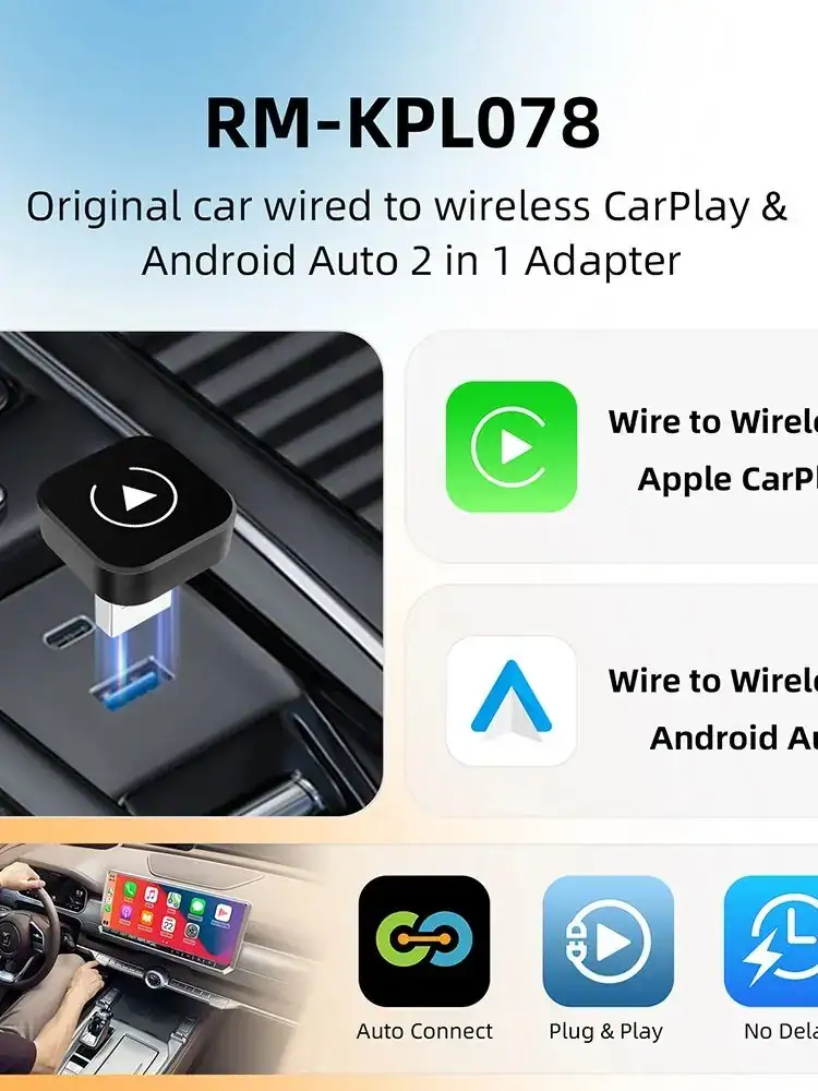 2in1 Wireless CarPlay Dongle Wireless Android Auto Adapter AI Smart Box For Car With Wired CarPlay Car Intelligent Systems