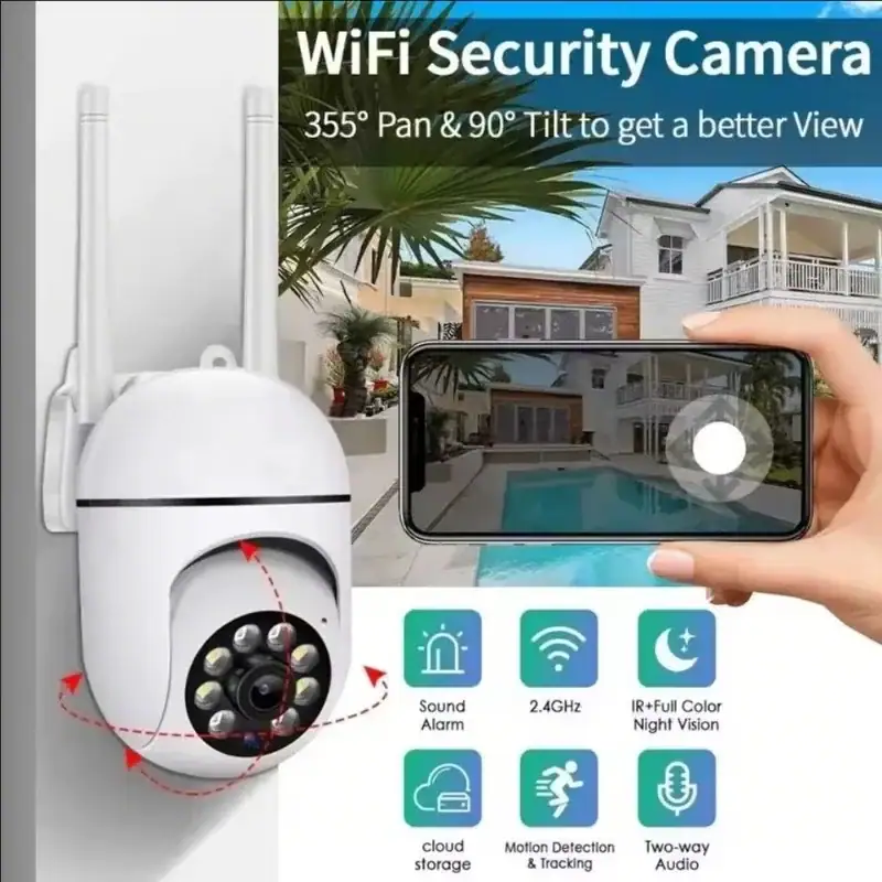 8MP Wifi Surveillance Camera PTZ Wireless IP Camera 8X Zoom AI Human Tracking Two-way Audio Color Night Vision Security Cam CCTV
