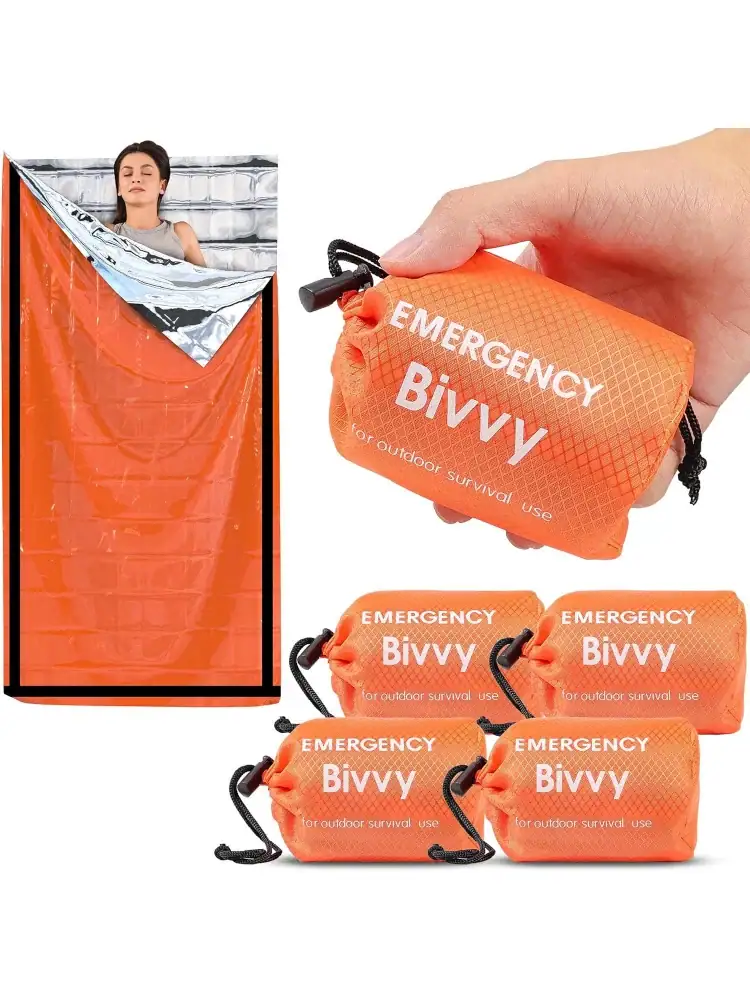 Emergency Sleeping Bag Survival Blanket Thermal Mylar Bivy Sack Lightweight Waterproof Shelter For Camping Hiking