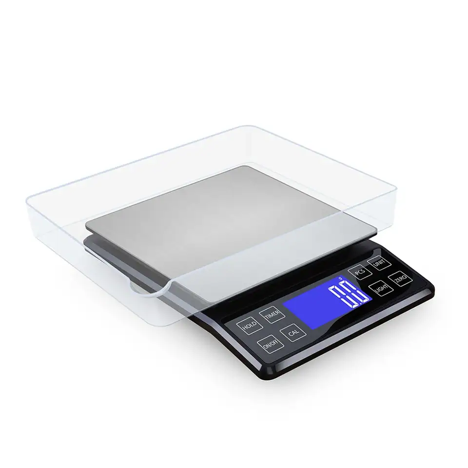 0.1g/1g Digital Kitchen Scale 3kg/5kg/10kg Home Waterproof Stainless Steel Electronic Balance Food Weighing Scale with Tray